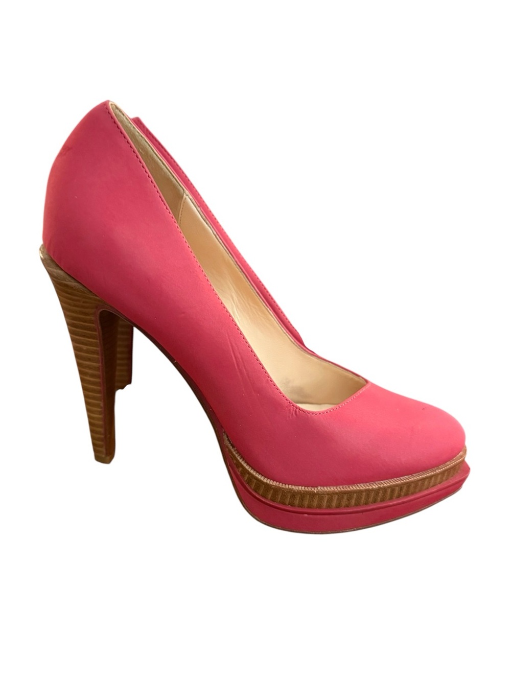 Cole Haan x Nike Air Red/Pink Platform Pump with Stacked Heel